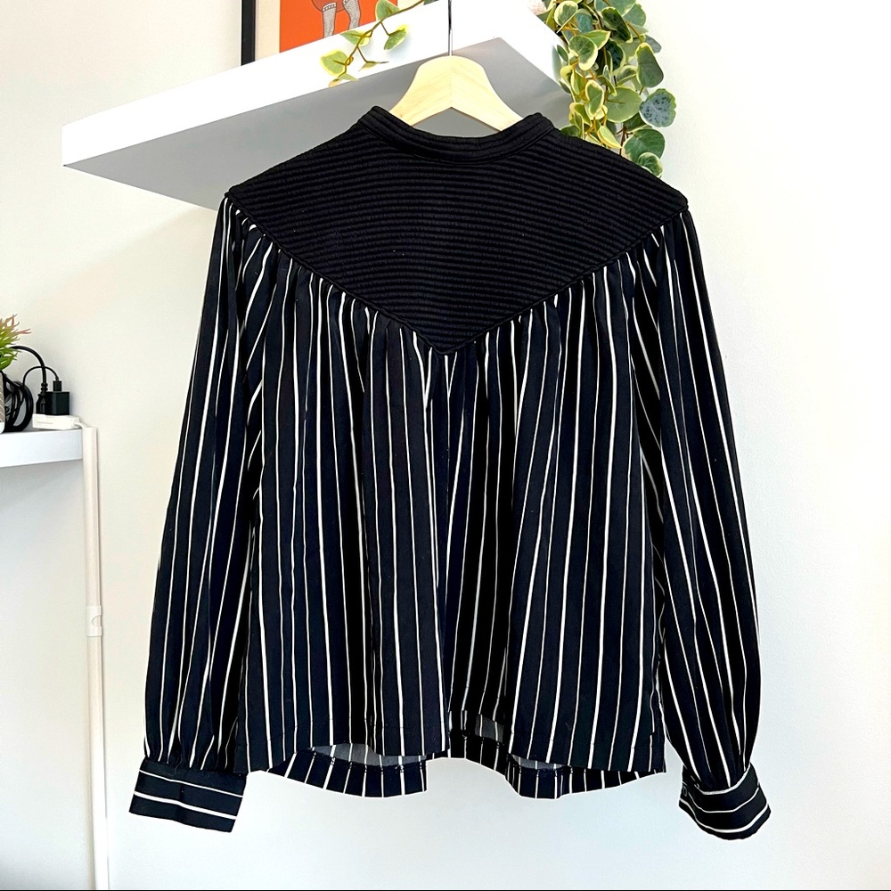 Korean Designer Striped Blouse size M